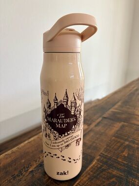 zak! Beige Marauder's Map Stainless Water Bottle with Flip spout